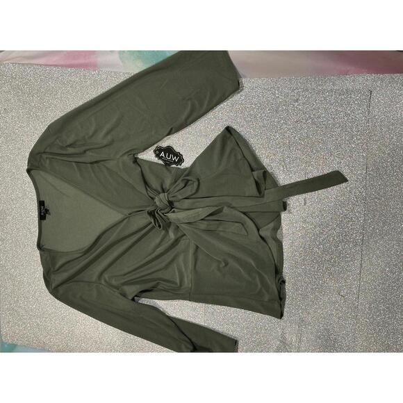 Stylish Tie-Front Long Sleeve Blouse - Picture 5 of 12